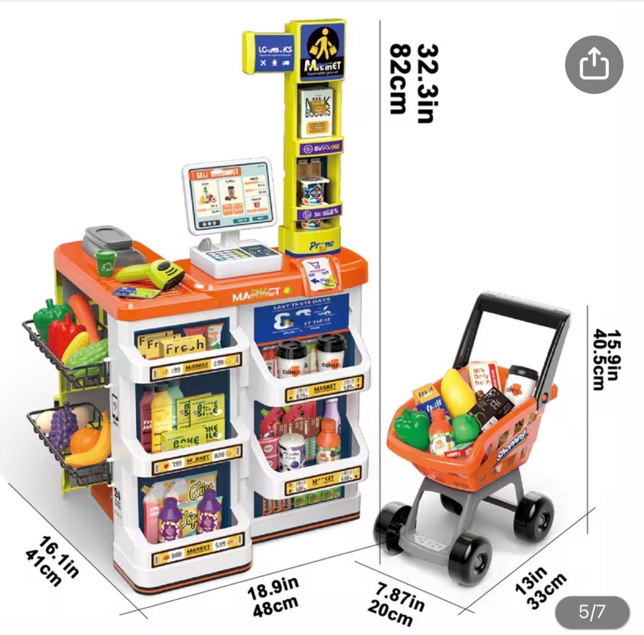 Kids Supermarket Play Set with Trolley