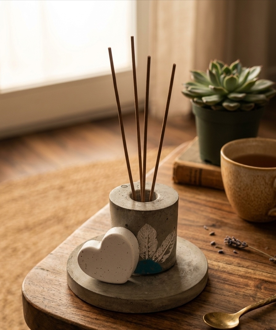 Concrete Diffuser Tray with Hearts